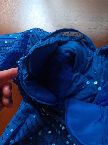 VTG 1980's Oleg Cassini 2 Piece Evening Dress Beaded Sequin Silk Blue Sz 16 ~NOS - Picture 17 of 24