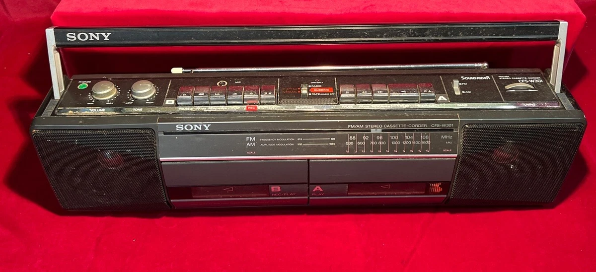 Sony CFS-W301 FM/AM Stereo Dual 2-Cassette Radio Boombox/ Read