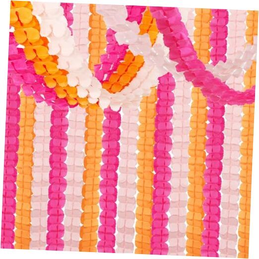 Hot-Pink Burnt-Orange Fall Party-Decorations - 12pcs Streamers Pink Orange