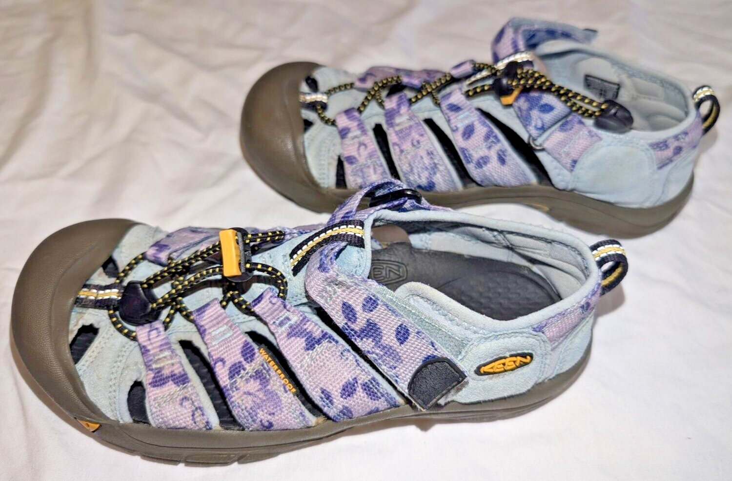 Keen Sandali Impermeabili Scarpe da Escursionismo Elastici Floreali Viola Blu Donna 4