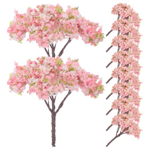 10 pezzi alberi di ciliegio artificiale mini alberi di ciliegio realistici - Foto 8 di 11