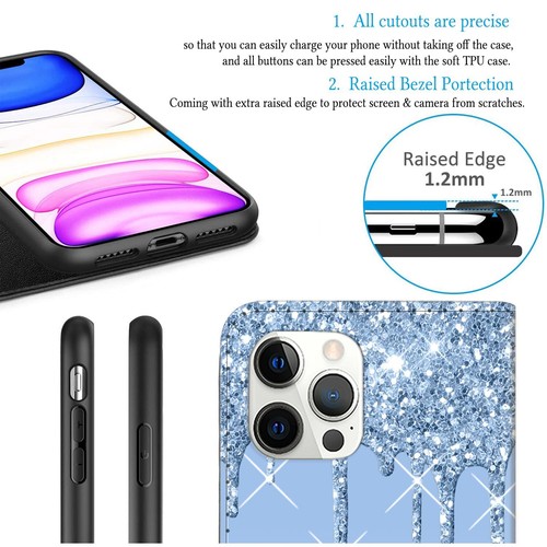 Personalised Case For iPhone 16 15 14 13 Pro Max 12 Wallet Folded Leather Cover - Picture 89 of 105