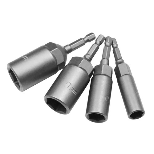 1/4" Quick Change Hexagonal Shank 6 to 19mm Nut Driver 3" Deep Socket 80mm Long - Picture 4 of 18
