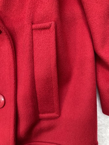 Vintage GEORGE DAVID FASHIONS RED Lined Coat Pure Wool ILGWU Union Made - Picture 5 of 10