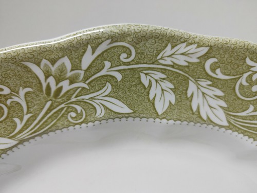 ENGLISH STAFFORDSHIRESTERLING J&G MEAKIN RENAISSANCE GREEN SERVING PLATTER OVAL - Picture 2 of 6