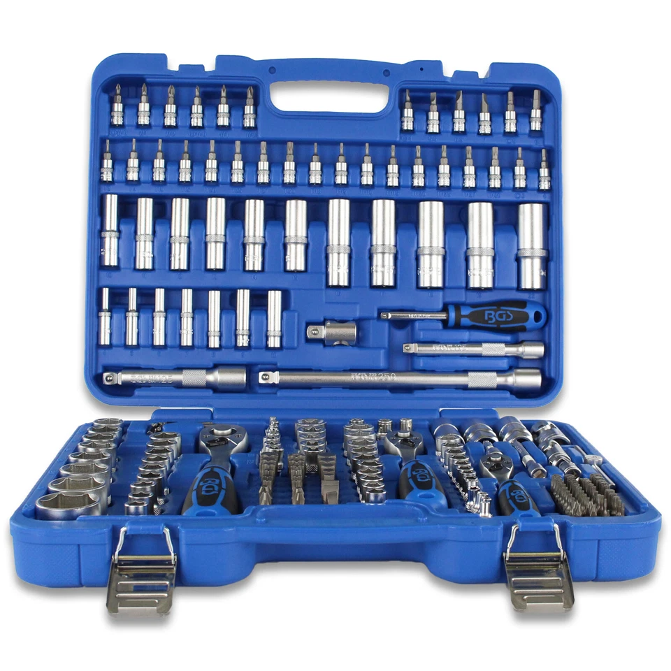 BGS Steckschlüssel-Satz Sechskant 1/2" 3/8" 1/4" Ratsche Nuss Kasten 192-Teilig