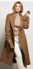 Bnwt Camel Brown Belted Long Coat Louise Redknapp @ Peacocks Size 8