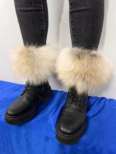 Golden Island Fox Fur Boot Covers / Wristbands  - Transformer Saga Furs Handmade