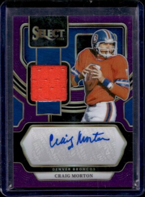 Craig Morton Patch Auto /49 2023 Panini Select Denver Broncos Autograph