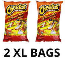 2 x Cheetos Flamin Hot Crunchy American Crisps Snacks Big Bags 226g 
