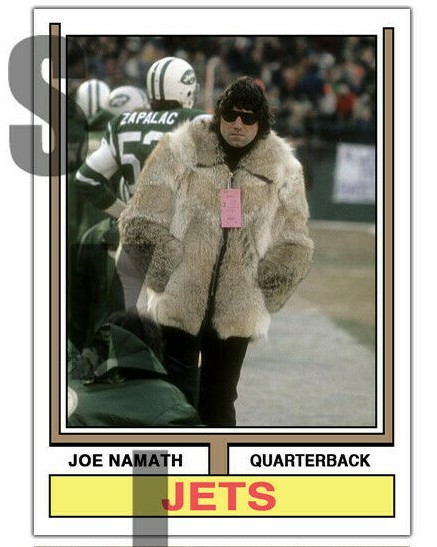 1974 STCC #529 Topps Joe Namath New York Jets HOF Hall of Fame