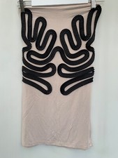 Topshop Beige Black dress Size 10 strapless womens