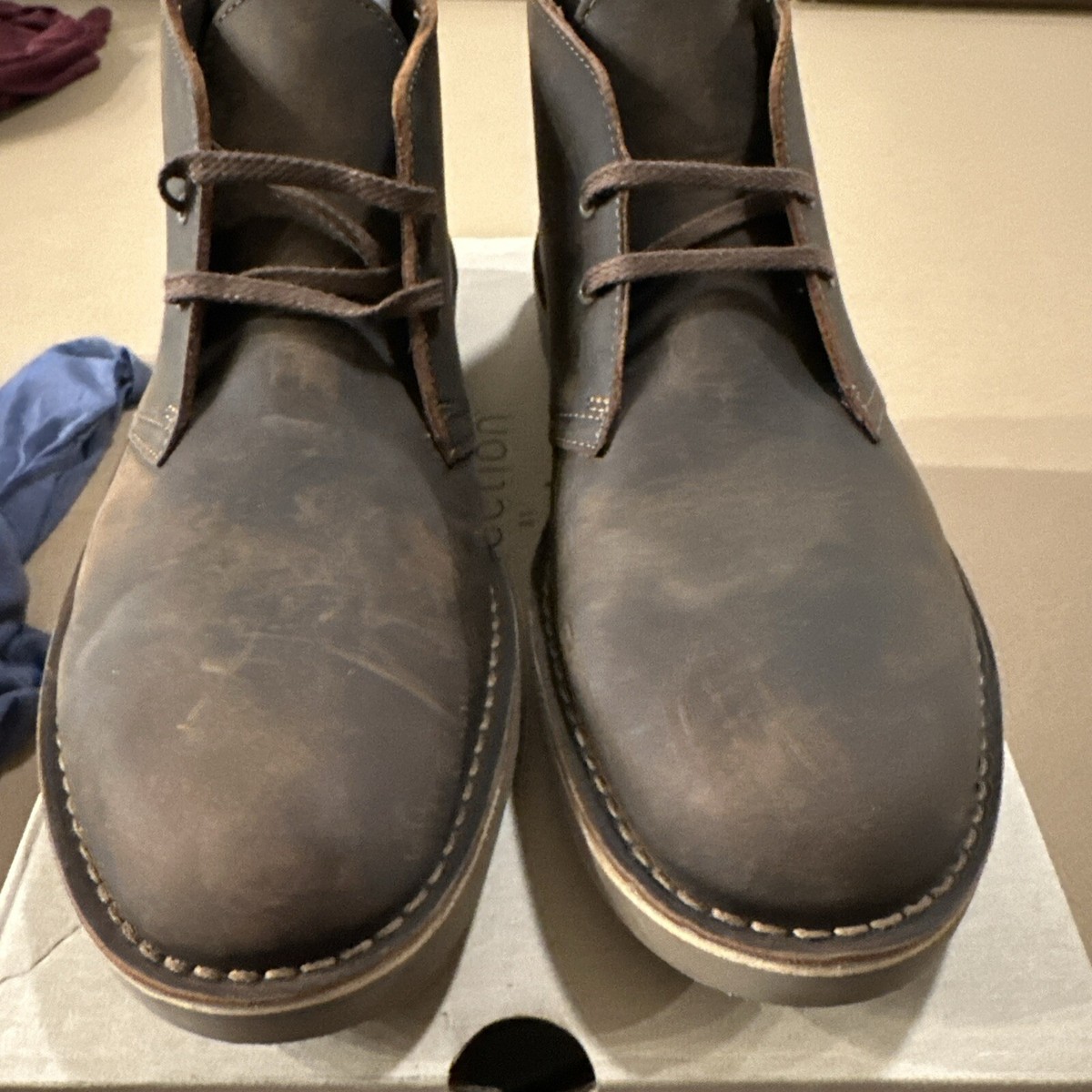 Clarks Bushacre 2 Men Size 11.5 M Dark Brown Beeswax Leather Chukka Boots‎ Men main image 4