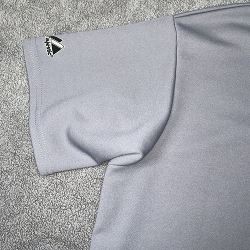 Vintage 90s Blank Majestic MLB Baseball Button Up Jersey M Gray Made In USA - Picture 6 of 8