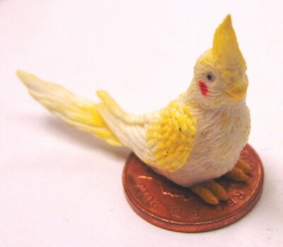 Polymer Clay Large White Cockatoo Tumdee 1:12 Scale Dolls House Exotic Bird C2