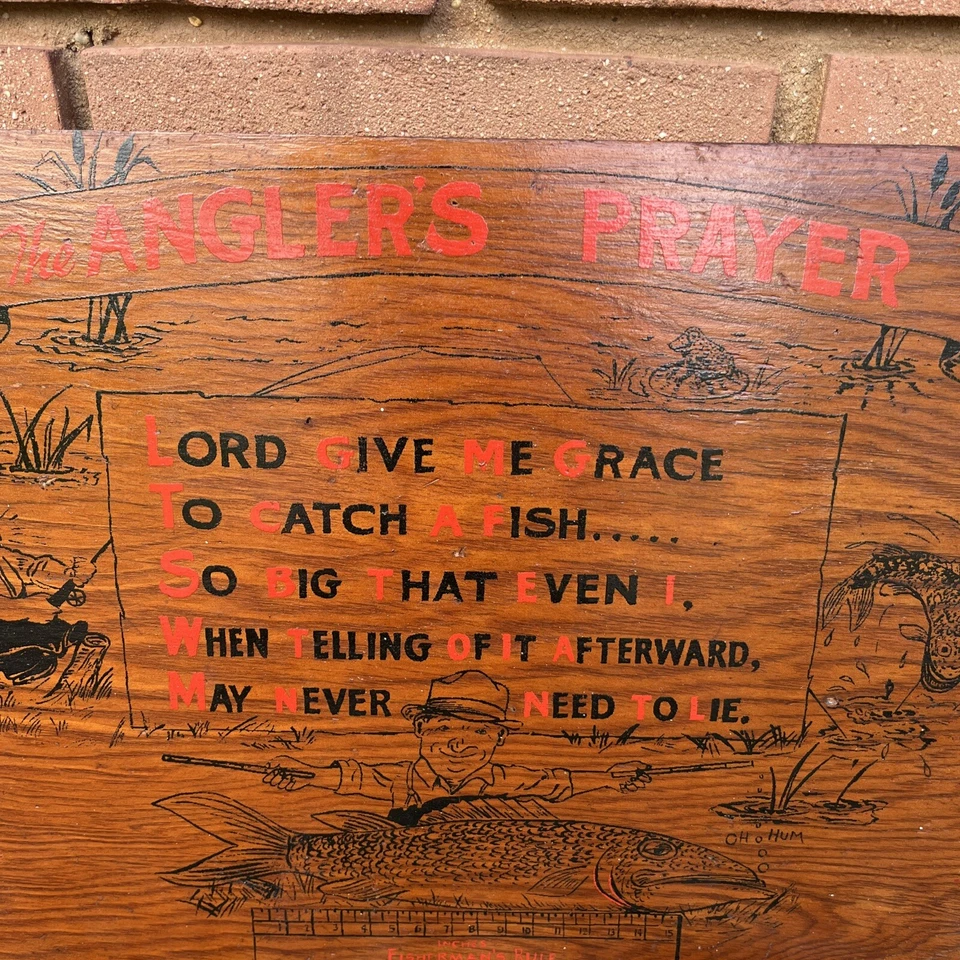 Vintage The Angler’s Prayer Fishing Fisherman’s Hanging Sign Plaque Novelty Gift - Изображение 2 из 4