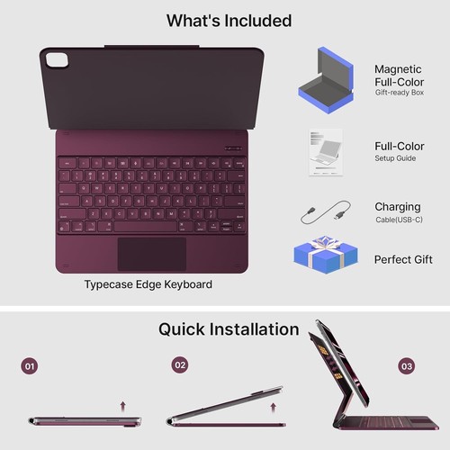 typecase Keyboard Case for iPad Pro 13-inch (M4) 2024 Raspberry - Picture 8 of 8
