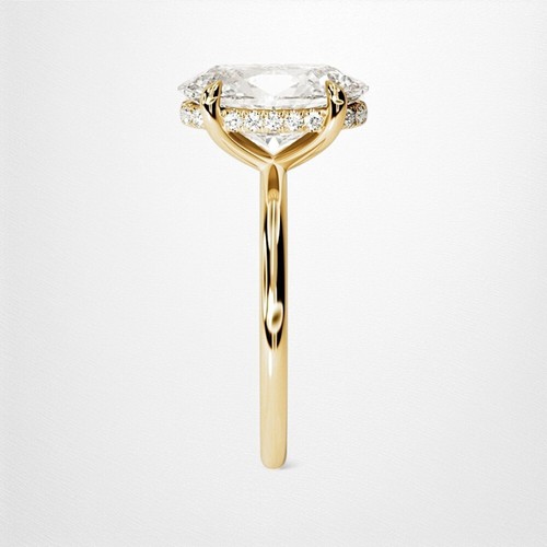 18k Yellow Gold Engagement Ring Oval Cut 2.65 Ct IGI Lab Grown Diamond 5 6 - Picture 4 of 12