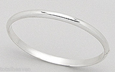 【20/80】STERLING SILVER ID BANGLE 3mm Sterling Silver 3mm Solid Hammer Textured Bangle 925