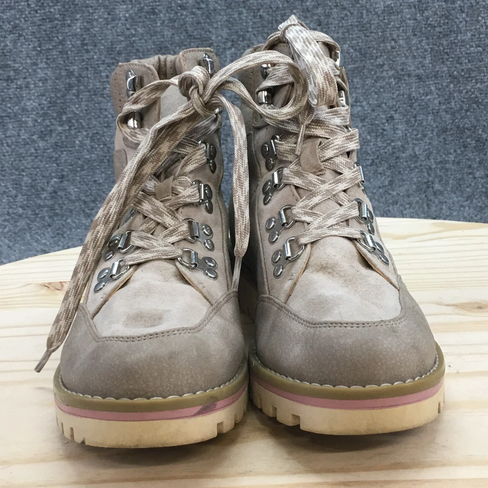 Botas Sole Society para mujer 7 M Taleese senderismo cuero gris punta redonda con cordones Foto 4 de 4