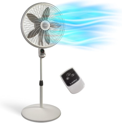Cyclone Pedestal Fan, Adjustable Height, Remote Control, Timer, 3 Speeds, for Be