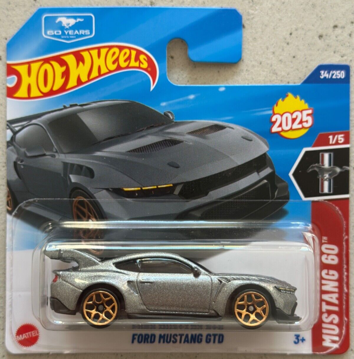 2025 Hot Wheels FORD MUSTANG GTD Short Card with Protector 60