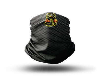 Waschbarer Stoff Gesichtsbezug Hals Gasse einzigartiger Druck Cobra Kai Design EU Made