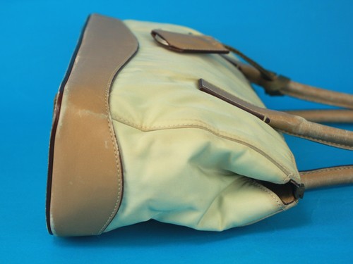 PRADA Milano Beige & Light Brown Nylon, Leather Hand Bag Shoulder Bag Used Italy - Picture 5 of 23
