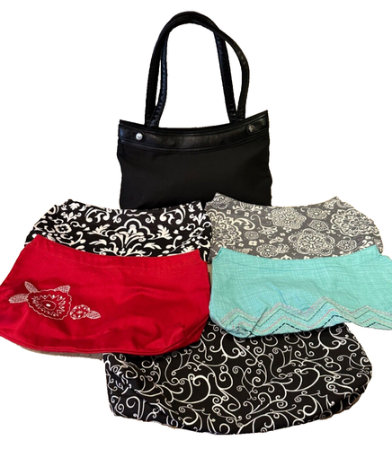 Thirty-One shoulder bag handbag purse with 5 mini skirts