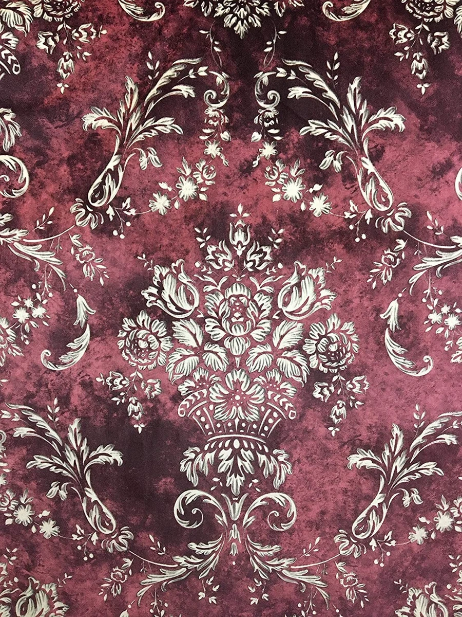Velvet Damask Fabric, 54" Wide, for Upholstery Chair Window Craft - Sold by Yard
