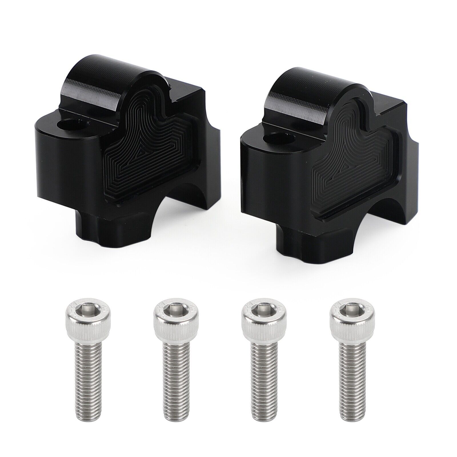 CNC Handlebar Risers – Fits Honda Rebel 300/500 & CMX 1100 (Black, Fat Bar Compatible)