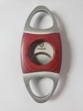 The Humidor Shop Cigar Cutter Mahogany Stainless Steel 