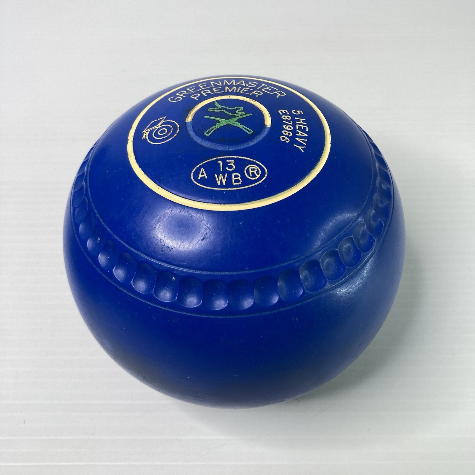 Set of 4 Greenmaster PREMIER Lawn Bowls Size 5H WB13 Dimple Grip Blue