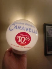 Vintage Caravelle Bulova Watch Glass Globe Sign Jeweled Jewel Dealer Store Clock