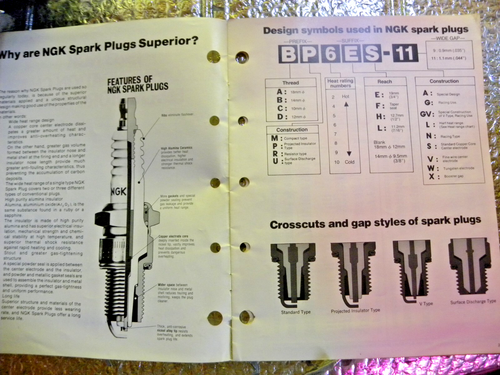 Tabla de recomendación de bujías NGK 1983 para motocicletas folleto - Imagen 2 de 4