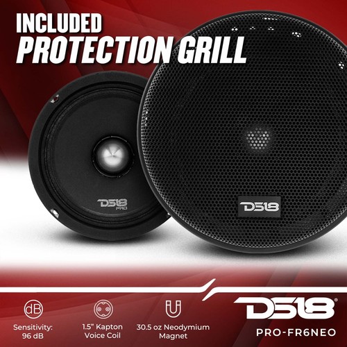 DS18 PRO-FR6NEO 6.5" Neodymium Bullet Full-Range Car Door Speaker - 4 speakers - Picture 3 of 11