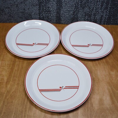 BHS Red Tulip Speiseteller 10 cm 25,5 cm Retro 80er Jahre Geschirr 3er Set