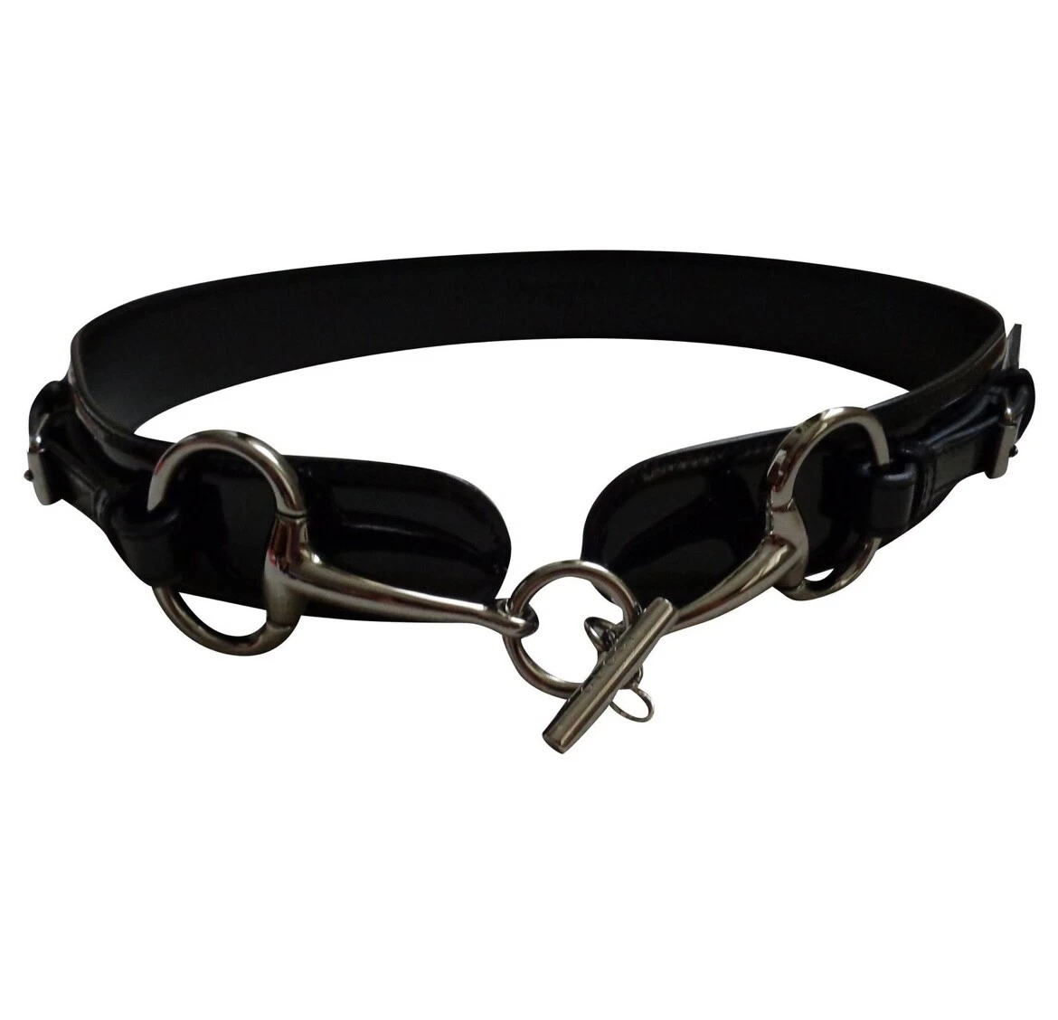 Ceinture Gucci 100% Authentique Taille 85 Bleu Marine Noir Ceinture Cuir Verni
