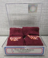 TWO FEET AHEAD VIRGINIA TECH HOKIES NEWBORN BOOTIES