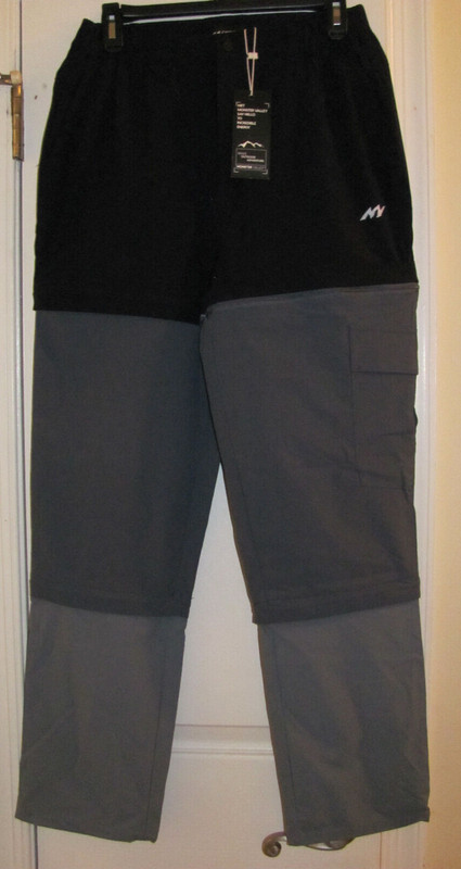 Monster Valley Womens Convertible shorts/capri/pants blue/grey - Medium - NWT