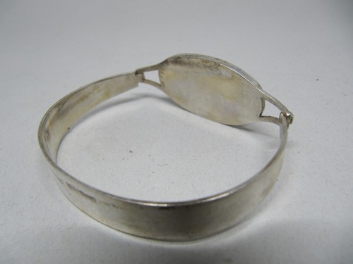 Vintage 950 Silber ARMREIF Moosachat skandinavische Silberschmiede __ 60er 70er - Bild 7 von 11