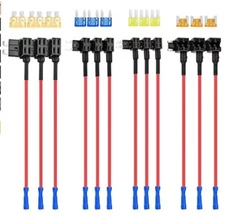12Pcs Fuse TAP Adapter Kit 12V Car Add Circuit Mini ATM APM Blade Fuse