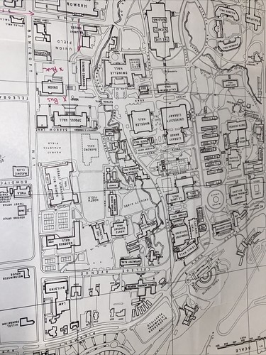 VINTAGE 1961 UNIVERSITY OF BERKELEY CALIFORNIA CAL CAMPUS STORES MAP RADIATION - Picture 7 of 11