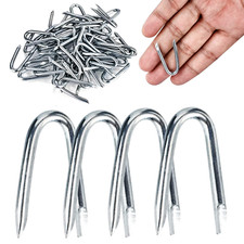 50 Pcs Wire Staples Steel Fence Staple Nails U Shaped Nails 1-1/4'' U Staples fo