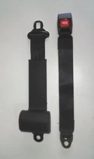 NEW BLACK 2-POINT LAP SAFETY SEATBELT SET RETRACTABLE CAR BUS TRUCK UTV GOLFCART