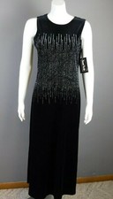 Ronni Nicole Womens Black Slinky Velvet Evening Sparkle Sleeveless Dress Size 8