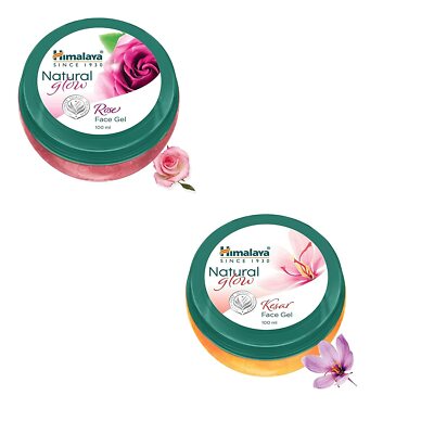 Himalaya Herbals Natural Glow Rose Face Gel + Kesar Face Gel 100 ML Each
