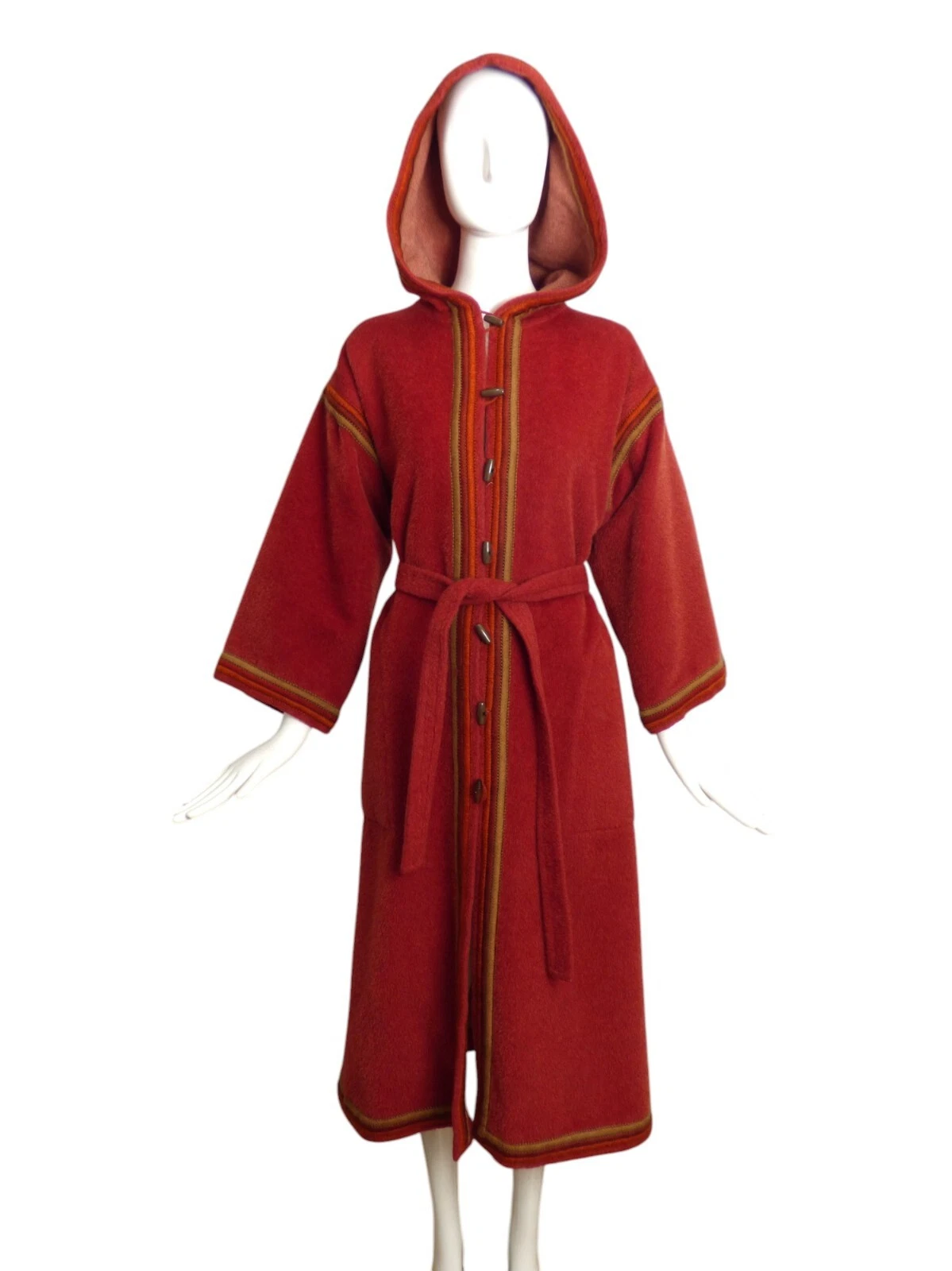 SAINT LAURENT (YSL) YVES SAINT LAURENT Cappotto in lana con cappuccio anni 70 taglia 6