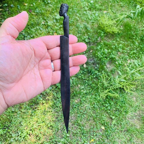 ART DECO ERA AFRO EBONY WOODEN LETTER OPENER EPHEMERA ACCESSORY KNIFE RARE MINT
