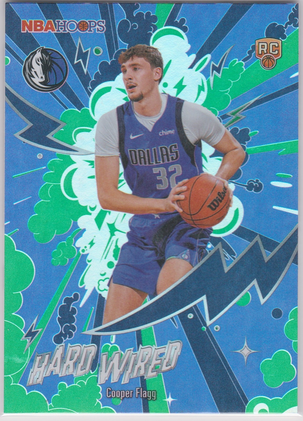 2025-26 Topps NBA Hoops Hard Wired Cooper Flagg #HW-21 Green Hoops Rookie Card